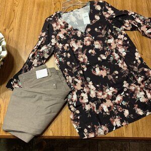 J.Jill NWT $178 outfit 8 Tall and small tall authentic fit and blouse